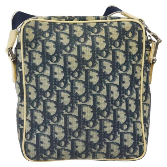 DIOR Trotter Canvas Shoulder Bag Navy Gold - Picture 3 of 16